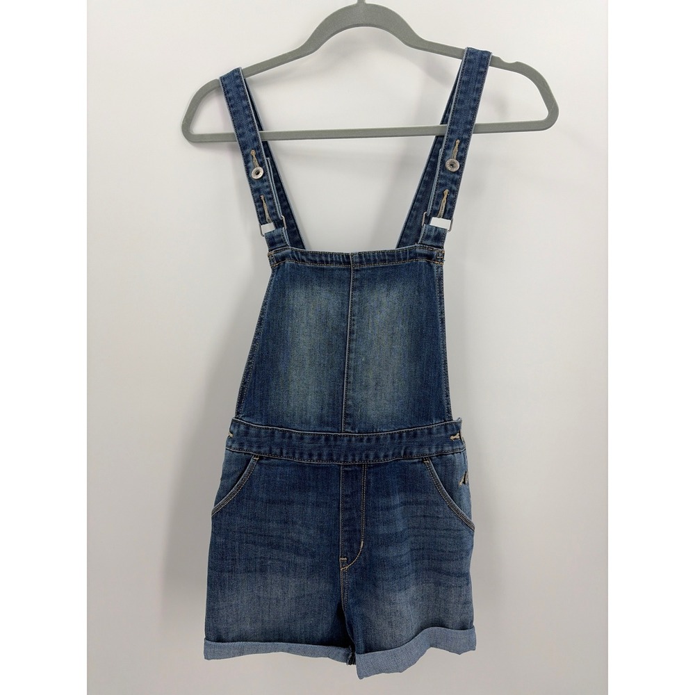 Denizen from Levi's Womens Denim Shortalls Medium Wash Blue Cuffed Size S